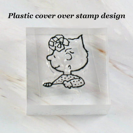 Imported Peanuts Clear Vinyl Stamp On Thick Acrylic Block - Sally - snoopn4pnuts.com