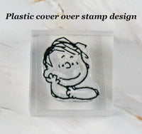 Imported Peanuts Clear Vinyl Stamp On Thick Acrylic Block - Linus