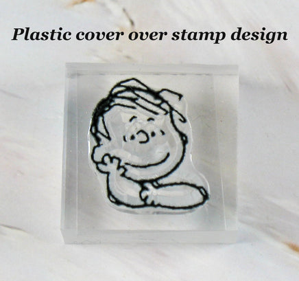 Imported Peanuts Clear Vinyl Stamp On Thick Acrylic Block - Linus - snoopn4pnuts.com