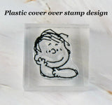 Imported Peanuts Clear Vinyl Stamp On Thick Acrylic Block - Linus