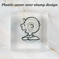 Imported Peanuts Clear Vinyl Stamp On Thick Acrylic Block - Charlie Brown