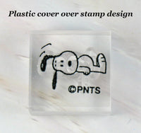 Imported Peanuts Clear Vinyl Stamp On Thick Acrylic Block - Snoopy Resting