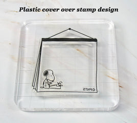 Imported Peanuts Clear Vinyl Stamp On Thick Acrylic Block - Literary Ace - snoopn4pnuts.com