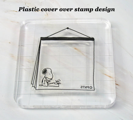 Imported Peanuts Clear Vinyl Stamp On Thick Acrylic Block - Literary Ace - snoopn4pnuts.com