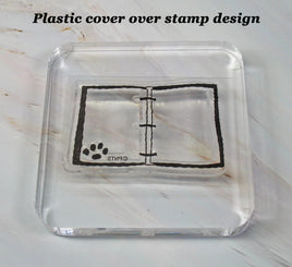 Imported Peanuts Clear Vinyl Stamp On Thick Acrylic Block - Snoopy's Paw Print Binder - snoopn4pnuts.com