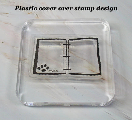 Imported Peanuts Clear Vinyl Stamp On Thick Acrylic Block - Snoopy's Paw Print Binder - snoopn4pnuts.com