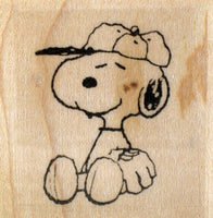 RARE Peanuts Rubber Stamp - Snoopy Baseball (New Remounted)