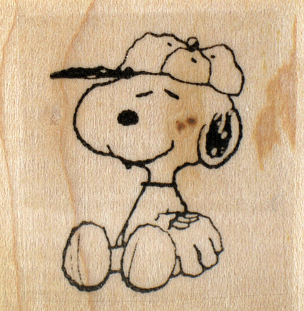 RARE Peanuts Rubber Stamp - Snoopy Baseball (New Remounted) - snoopn4pnuts.com