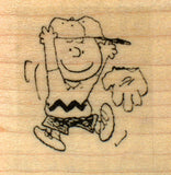 RARE Peanuts Rubber Stamp - Charlie Brown Baseball (New Remounted)