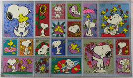 Peanuts Postage - Stamp Style Metallic Stickers (Gray Areas Shiny Silver Color) - RARE! - snoopn4pnuts.com