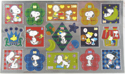 Peanuts Postage Stamp - Style Metallic Stickers (Gray Areas Shiny Silver Color) - RARE! - snoopn4pnuts.com