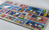 Peanuts Gang Stamp-Shaped Metallic Stickers (Gray Areas Shiny Silver Color) - RARE!
