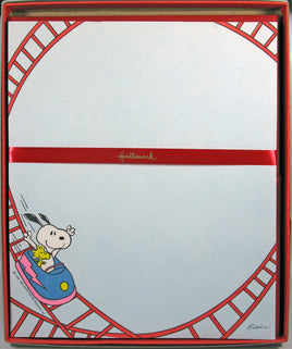 Snoopy On Rollercoaster Vintage Stationery (New But Top Sheet Slightly Faded) - snoopn4pnuts.com