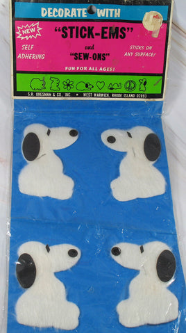 Snoopy Vintage Plush Stick - On Sticker Set - snoopn4pnuts.com
