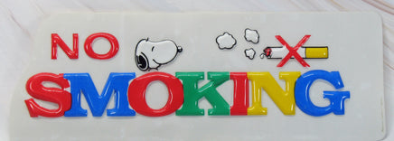 Snoopy "No Smoking" Vintage Raised Plastic Sticker - snoopn4pnuts.com