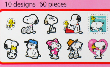 Snoopy Mini Sticker Set - 60 Pieces! Great for Scrapbooking! - snoopn4pnuts.com