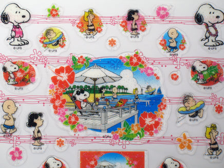 Peanuts Hawaiian Vinyl and Glitter Sticker Set (Bright and Sparkling!) - snoopn4pnuts.com