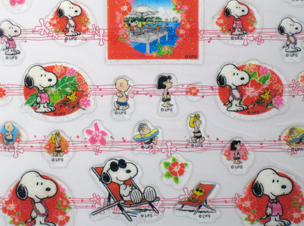 Peanuts Hawaiian Vinyl and Glitter Sticker Set (Bright and Sparkling!) - snoopn4pnuts.com