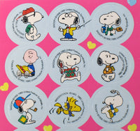 Peanuts Circle - Shaped Stickers - snoopn4pnuts.com