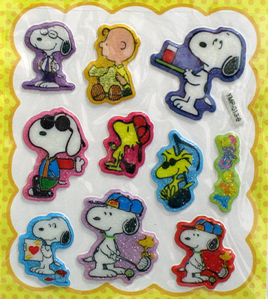 Peanuts Puffy Stickers With Glitter Accents - Great For Scrapbooking! - snoopn4pnuts.com
