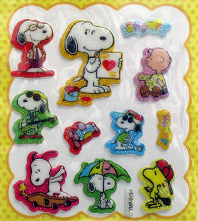 Peanuts Puffy Stickers With Glitter Accents - Great For Scrapbooking! - snoopn4pnuts.com