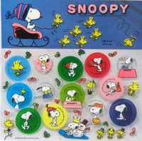 Snoopy Semi-Transparent Circular Plastic Sticker Set