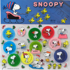 Snoopy Semi - Transparent Circular Plastic Sticker Set - snoopn4pnuts.com