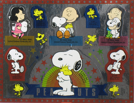 Peanuts Shiny Metallic Stickers (Gray Areas Shiny Silver/Difficult To Photograph) - snoopn4pnuts.com