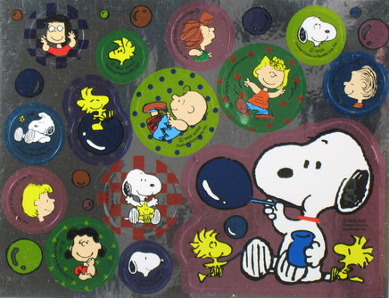 Peanuts Shiny Metallic Stickers (Gray Areas Shiny Silver/Difficult To Photograph) - snoopn4pnuts.com