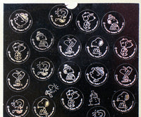 Peanuts Metallic Silver Sticker Set - RARE! - snoopn4pnuts.com