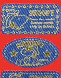 Snoopy Denim-Style Stickers With Gold Metallic Graphics - RARE!