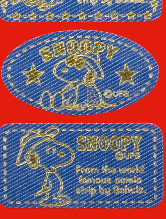 Snoopy Denim - Style Stickers With Gold Metallic Graphics - RARE! - snoopn4pnuts.com