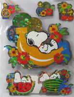 Snoopy Holographic Foil Fruits Sticker Set (Large 6" Sticker!) - RARE! - snoopn4pnuts.com