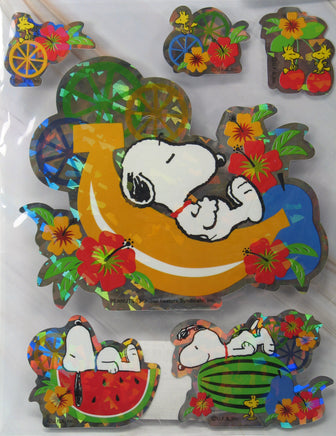 Snoopy Holographic Foil Fruits Sticker Set (Large 6" Sticker!) - RARE! - snoopn4pnuts.com