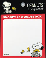 Snoopy Sticky Notes Pad - Snoopy Hugs Woodstocks
