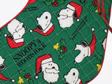 SNOOPY QUILTED CHRISTMAS STOCKING WITH BELL - UNIQUE!