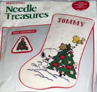 Needle Treasures - A Snoopy Christmas Needlepoint Christmas Stocking Kit + Free Ornament
