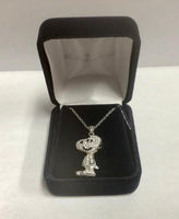 Danbury Mint Snoopy Swarovski Crystal Necklace With 18K Gold Collar - RARE! - snoopn4pnuts.com