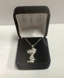 Danbury Mint Snoopy Swarovski Crystal Necklace With 18K Gold Collar - RARE!