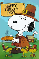 Peanuts Double - Sided Flag - Snoopy Thanksgiving Day - snoopn4pnuts.com