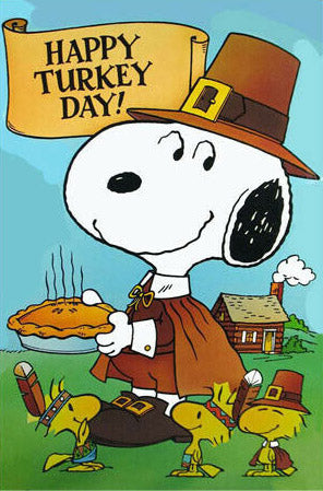 Peanuts Double-Sided Flag - Snoopy Thanksgiving Day