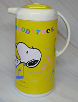 Snoopy Large Metal Thermos Pitcher With Glass Vacuum Flask (Lining) - For Hot or Cold Beverages (NEW BUT NEAR MINT) - snoopn4pnuts.com
