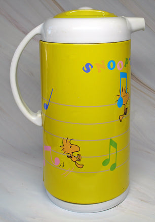 Snoopy Large Metal Thermos Pitcher With Glass Vacuum Flask (Lining) - For Hot or Cold Beverages (NEW BUT NEAR MINT) - snoopn4pnuts.com
