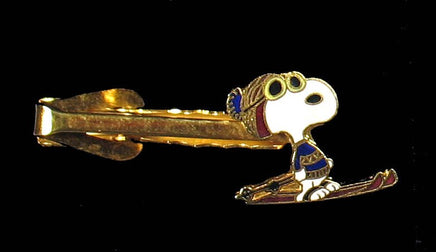 Snoopy Cloisonne Tie Clip - Skier - snoopn4pnuts.com
