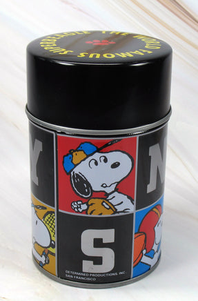 Snoopy Superbeagle Sports Tin Canister - RARE Japanese Sample! - snoopn4pnuts.com