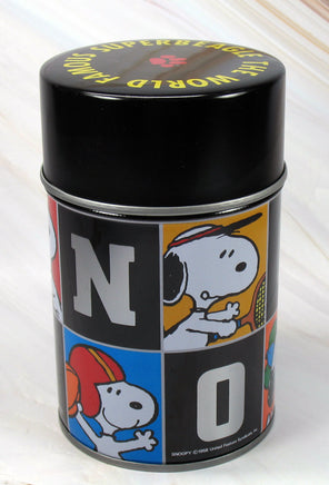 Snoopy Superbeagle Sports Tin Canister - RARE Japanese Sample! - snoopn4pnuts.com