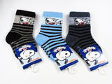 Kids Snoopy Crew Length Socks (Size 3 1/2 - 5)