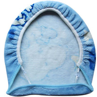 Snoopy 3 - Piece Round Plush Toilet Seat Covers and Matching Rug - Blue - snoopn4pnuts.com