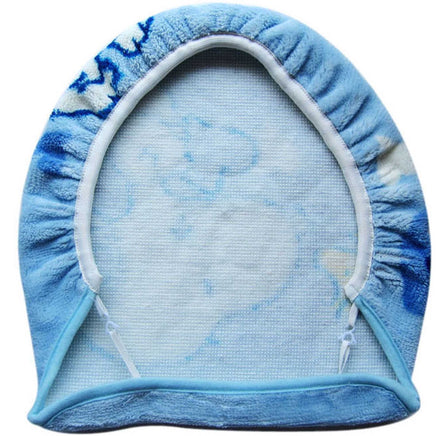 Snoopy 3 - Piece Round Plush Toilet Seat Covers and Matching Rug - Blue - snoopn4pnuts.com