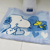 Snoopy 3-Piece Round Toilet Seat Covers and Matching Rug - Blue